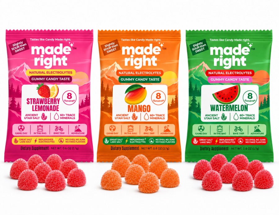 Made Right Gummies individual packets in three flavors